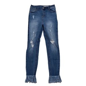 I&M Jeans Ariana Frayed High Rise Blue Skinny Jeans  Juniors Size 5